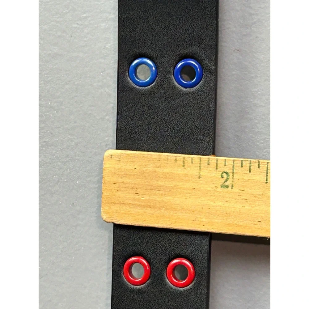 Grunge Belt Unisex Medium Black Rainbow Grommet Punk 02-BE14916HT Double Prong